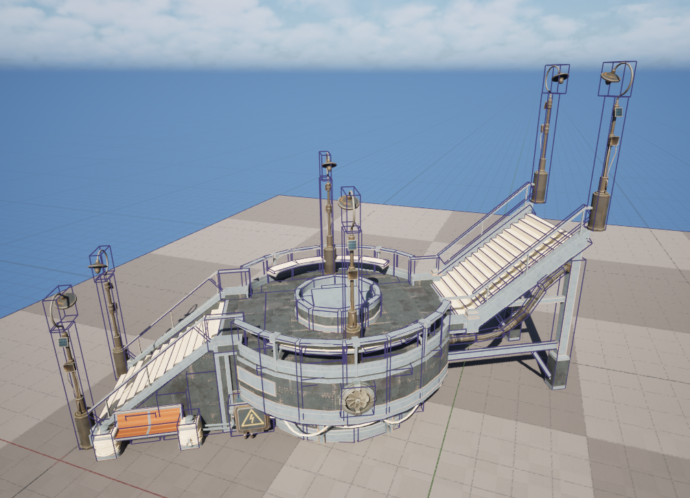 Stylized hero staircase 3D model created for Unreal Engine fantasy game environments